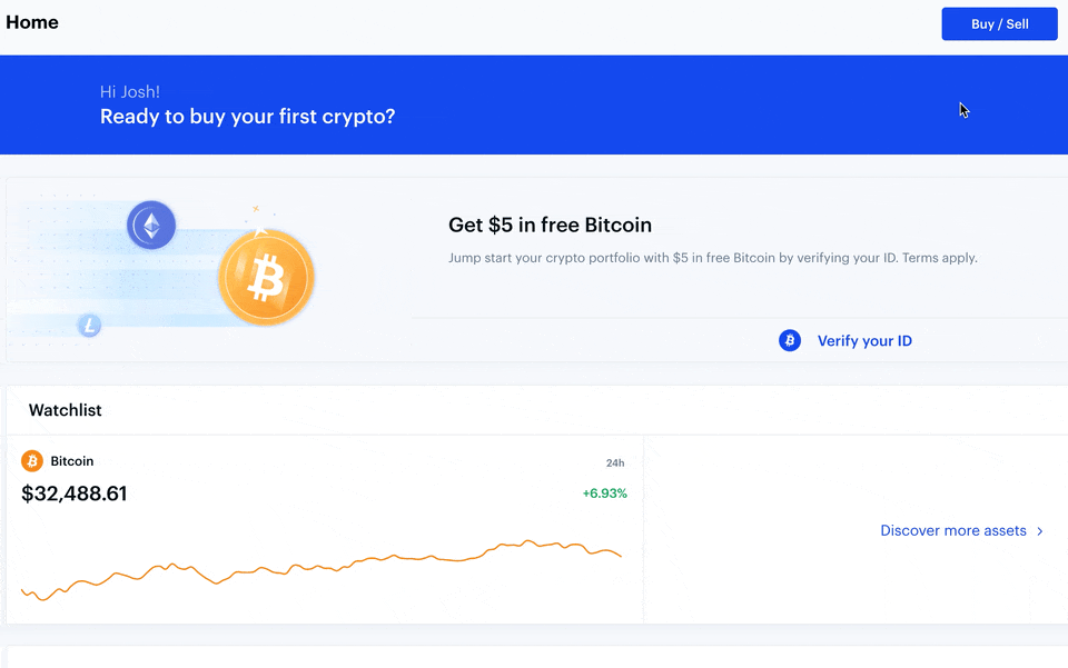Buying cryptocurrency on Coinbase
