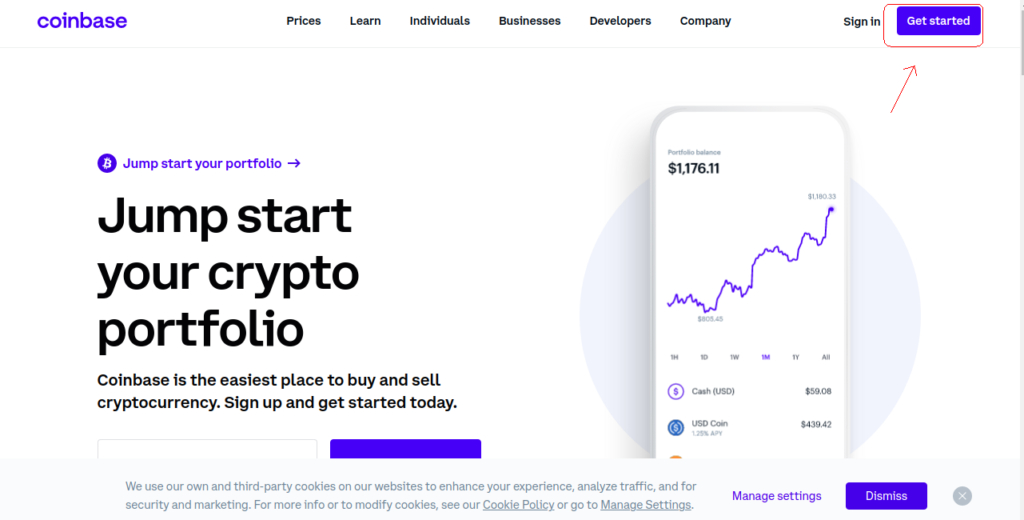 Coinbase Getting started