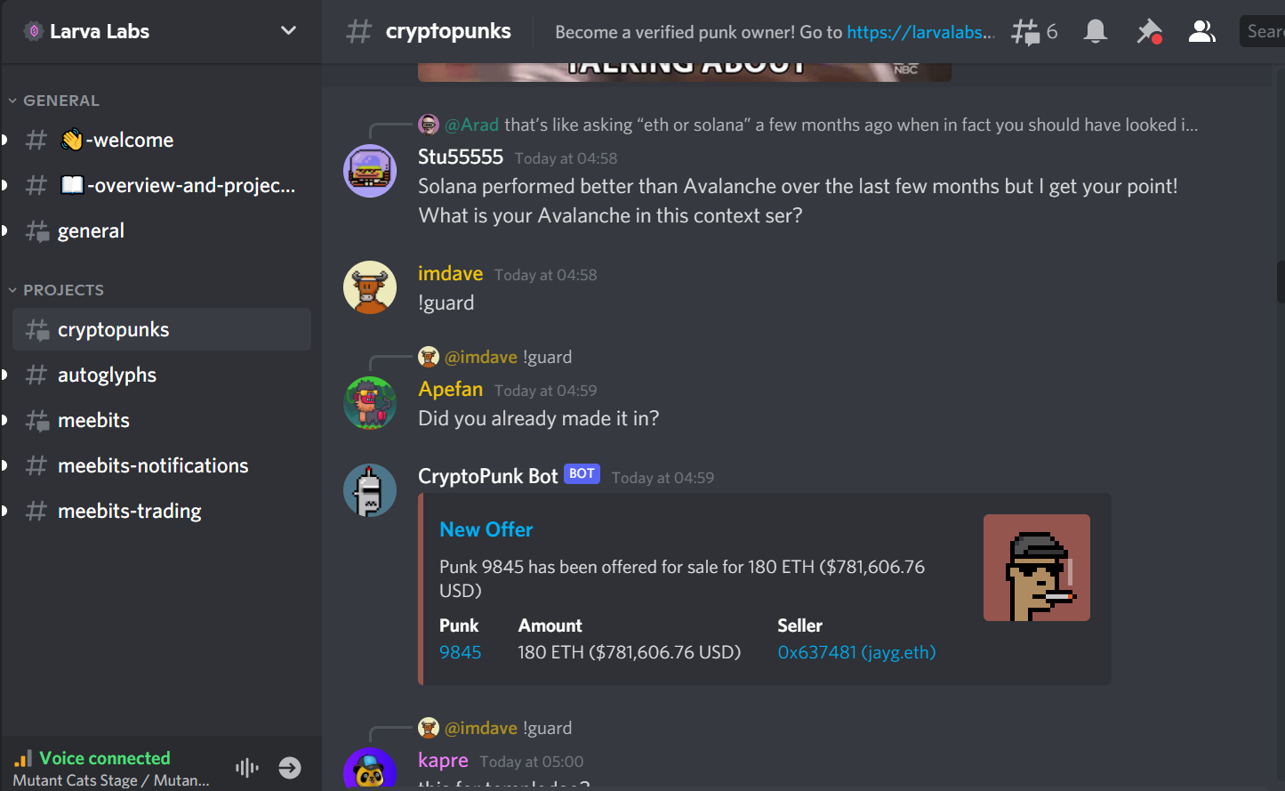 Larva Labs discord