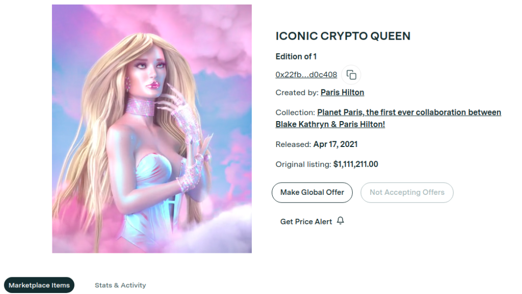 Iconic crypto queen NFT