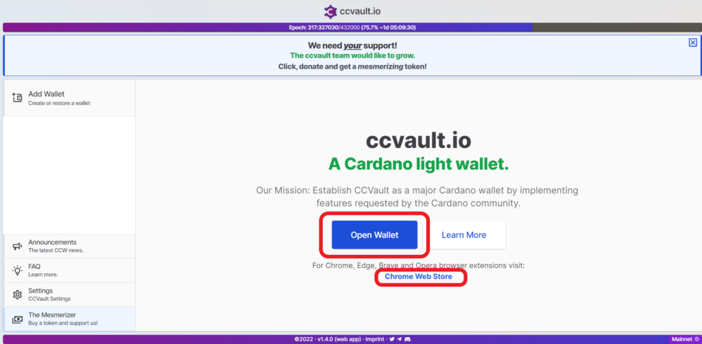 Create and use CCVault