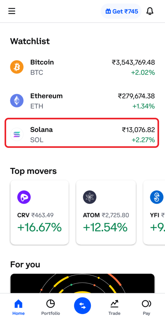 Send Solana (SOL) from Phantom to Coinbase