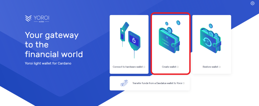 how to create Yoroi wallet