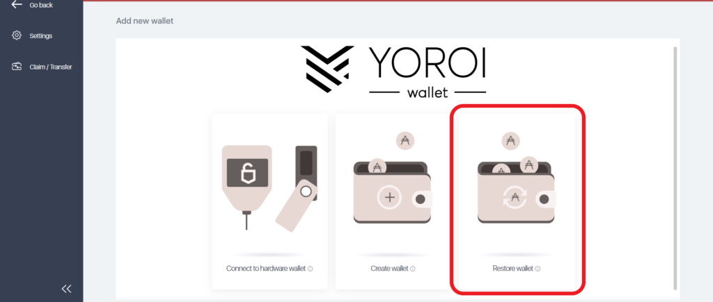 Restoring Daedalus wallet in Yoroi