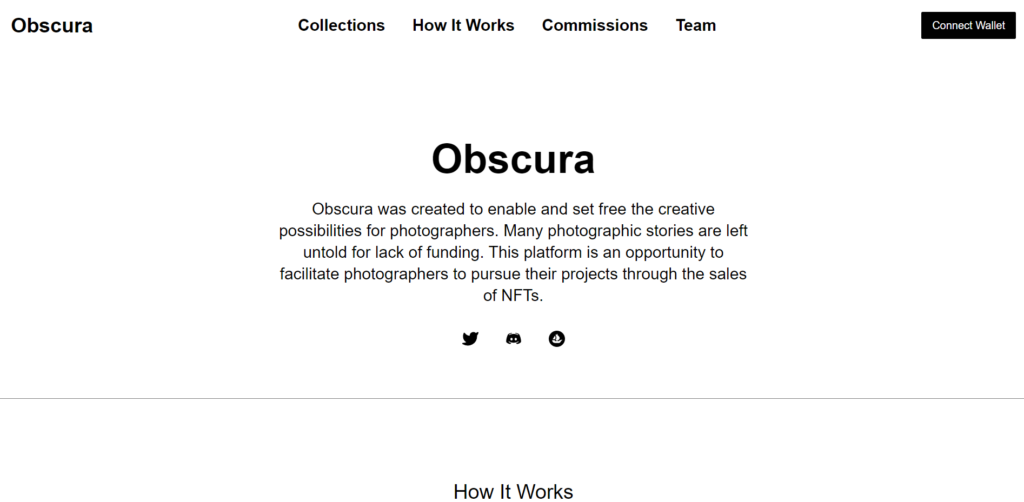 NFT marketplace for Photography - Obscura