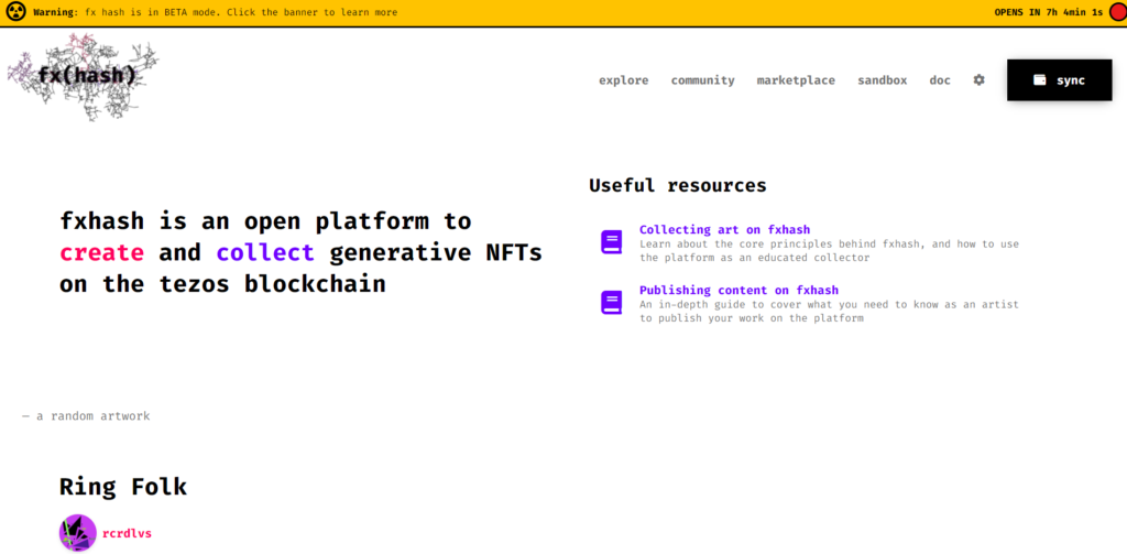 Best Tezos NFT Marketplaces - fxhash