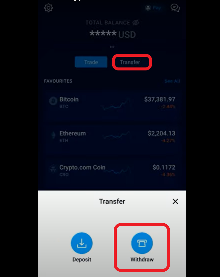Transfer Crypto from Crypto.com App to DeFi Wallet