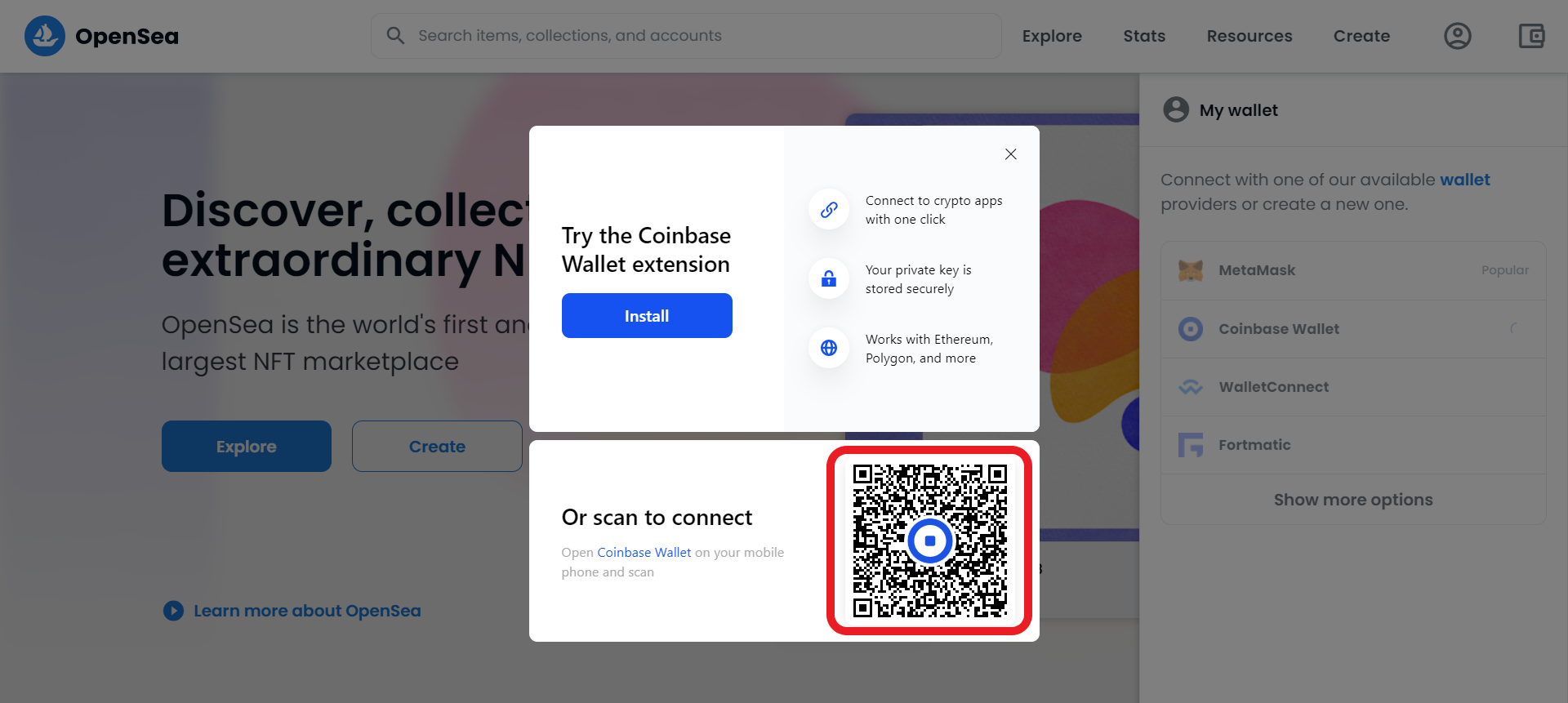 how to buy on opensea with coinbase
