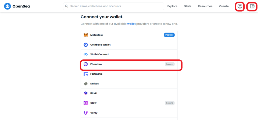 Connect Phantom Wallet to OpenSea