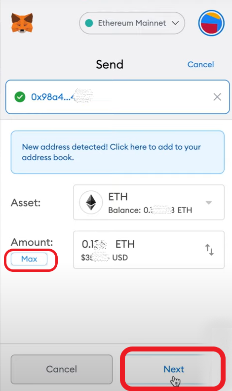 Send Eth from Metamask to Coinbase