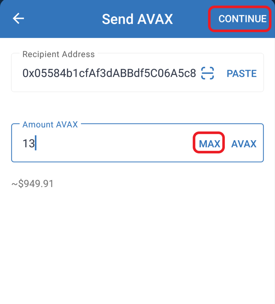 Transfer AVAX from Trust Wallet to MetaMask