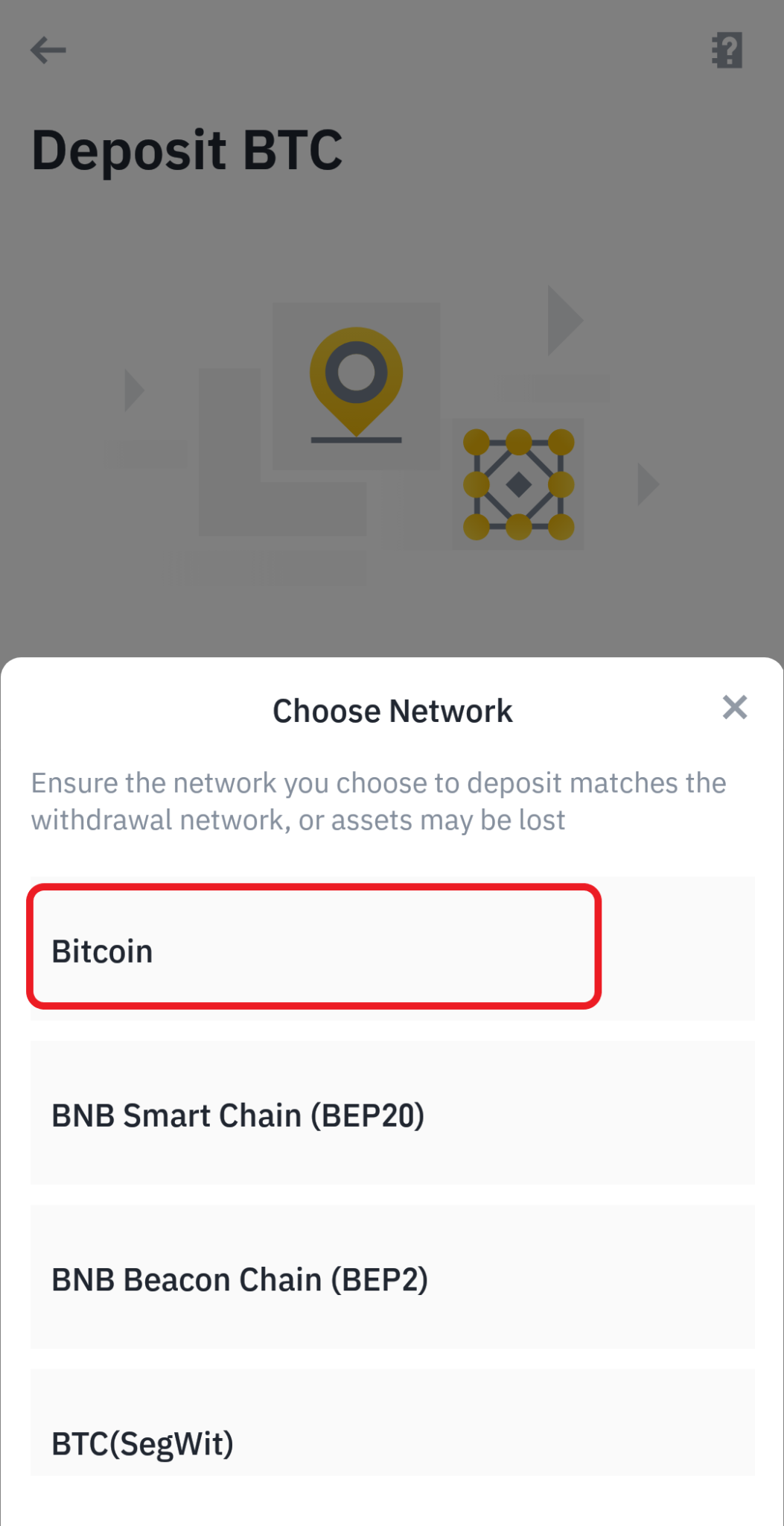 deposit bcd into btc wallet