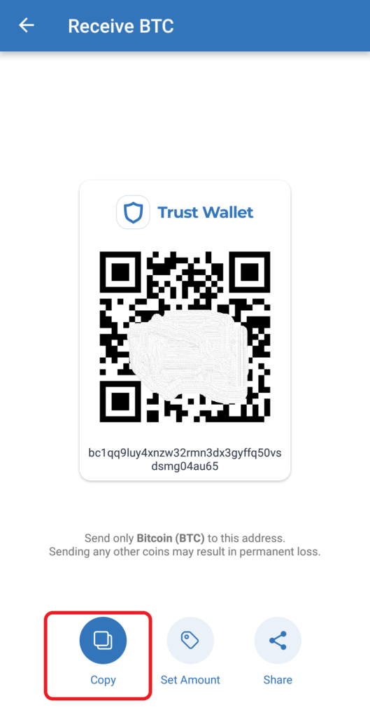 Transfer Bitcoin (BTC) from Binance to Trust Wallet