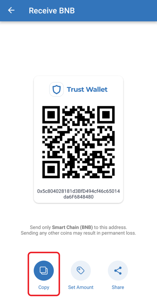 Transfer BNB from FTX to Trust Wallet