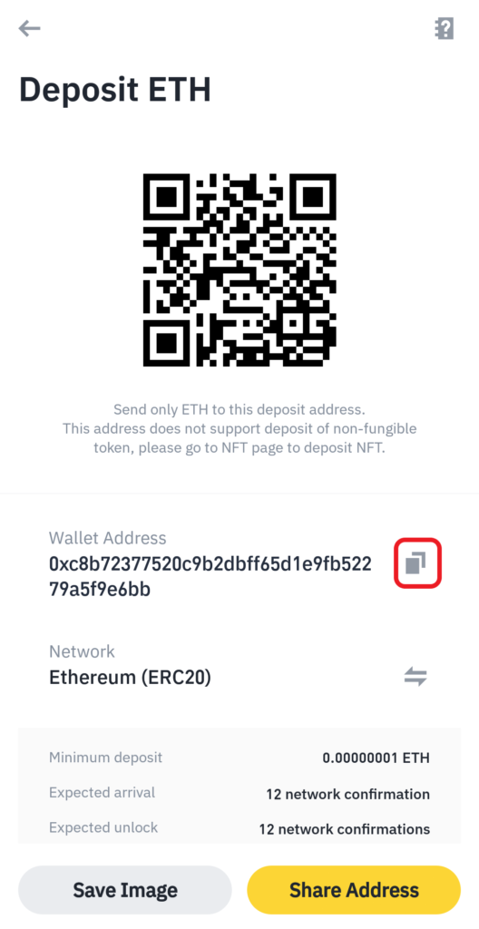 Transfer Ethereum from Trust Wallet to Binance