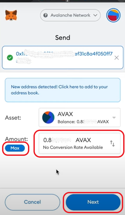 How to transfer Avax from Metamask to Binance
