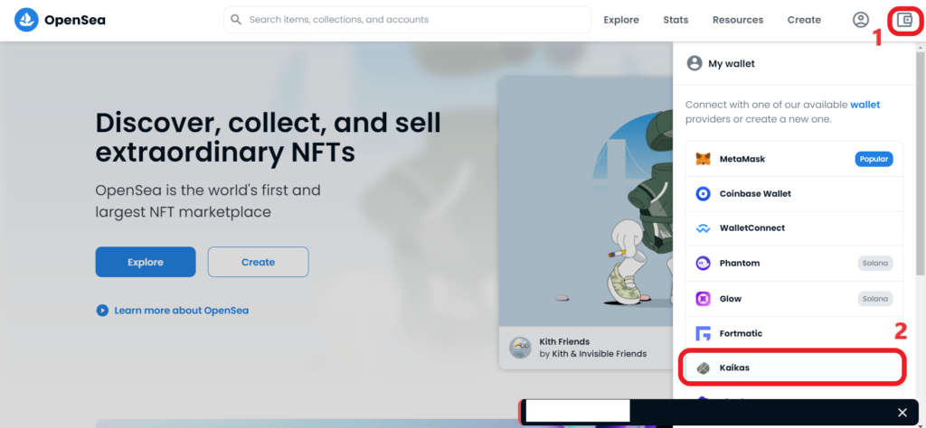 Connect Kaikas Wallet to OpenSea