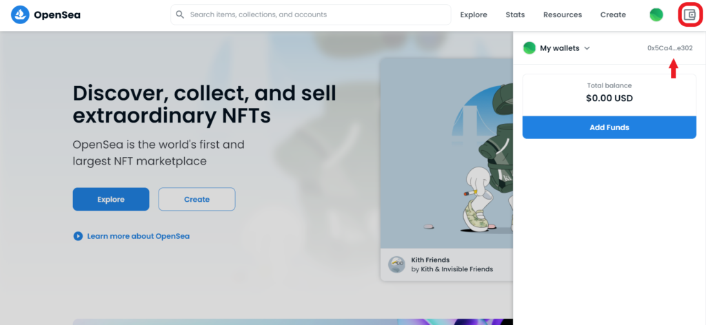 Connect Kaikas Wallet to OpenSea