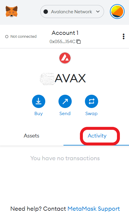 Transfer AVAX from MetaMask to FTX