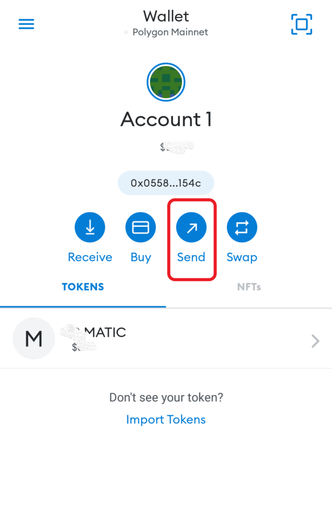 Send MATIC from MetaMask to FTX