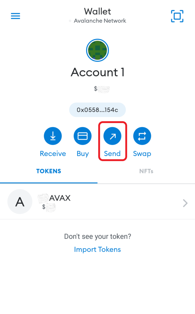 Send AVAX from MetaMask to FTX
