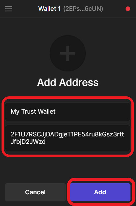 Add Contacts in Phantom Wallet