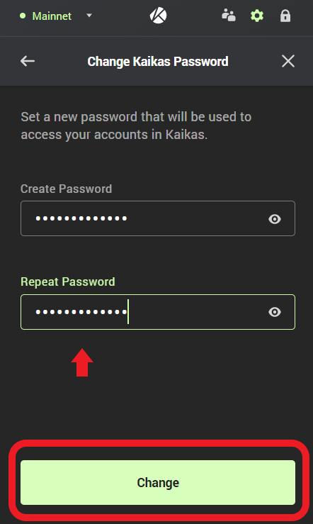 Reset/ Change Kaikas Wallet Password