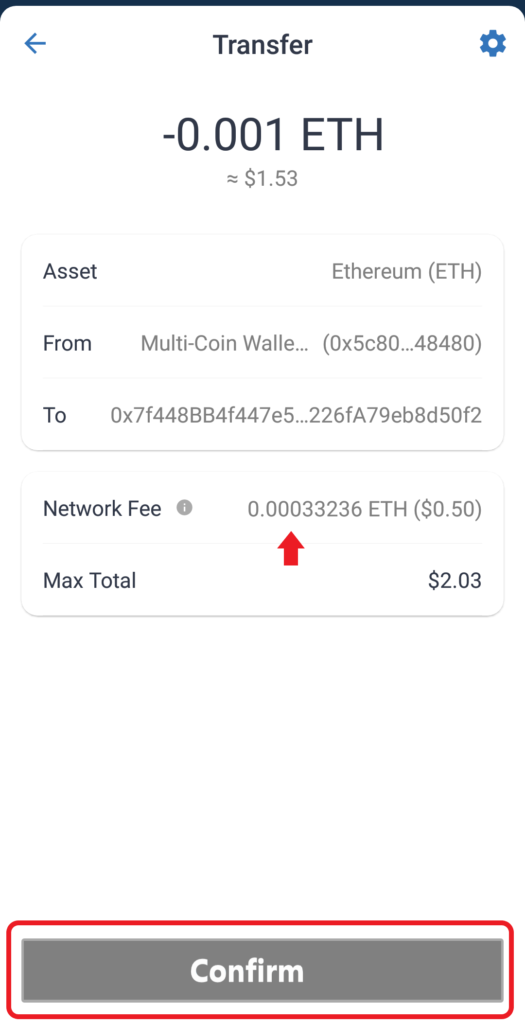 Transfer Ethereum (ETH) from Trust Wallet to KuCoin