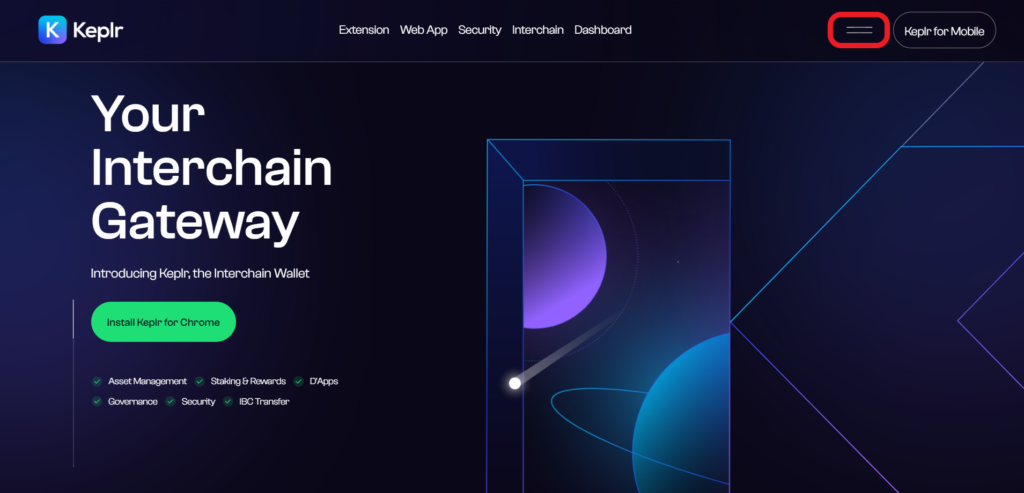 Download Keplr wallet