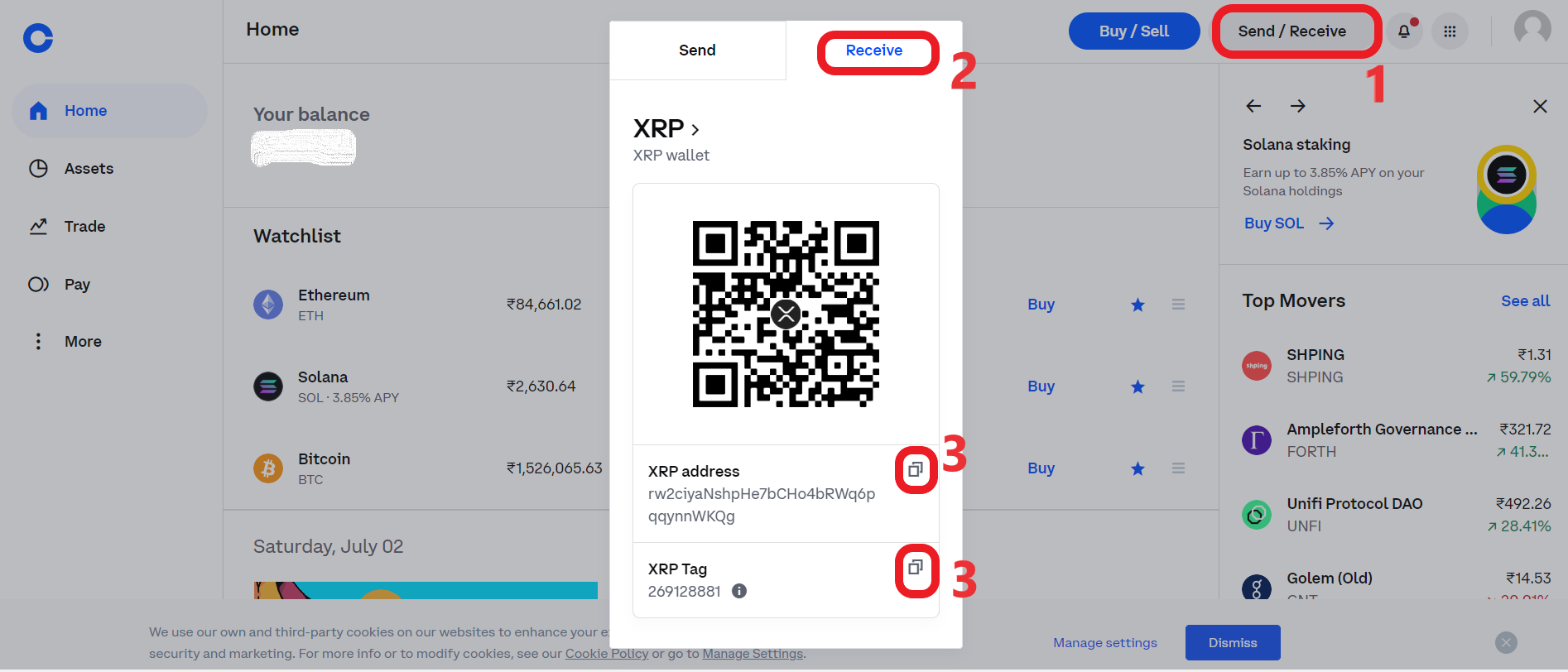 transfer xrp from binance