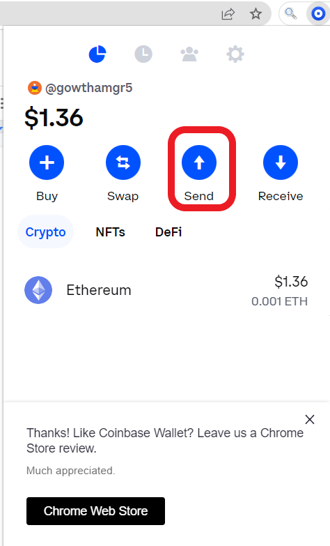 import ethereum from coinbase to metamask