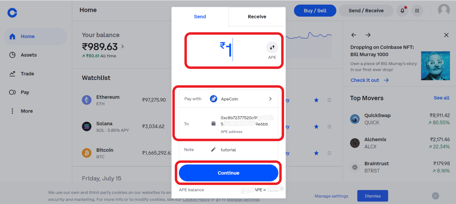 ape swap binance