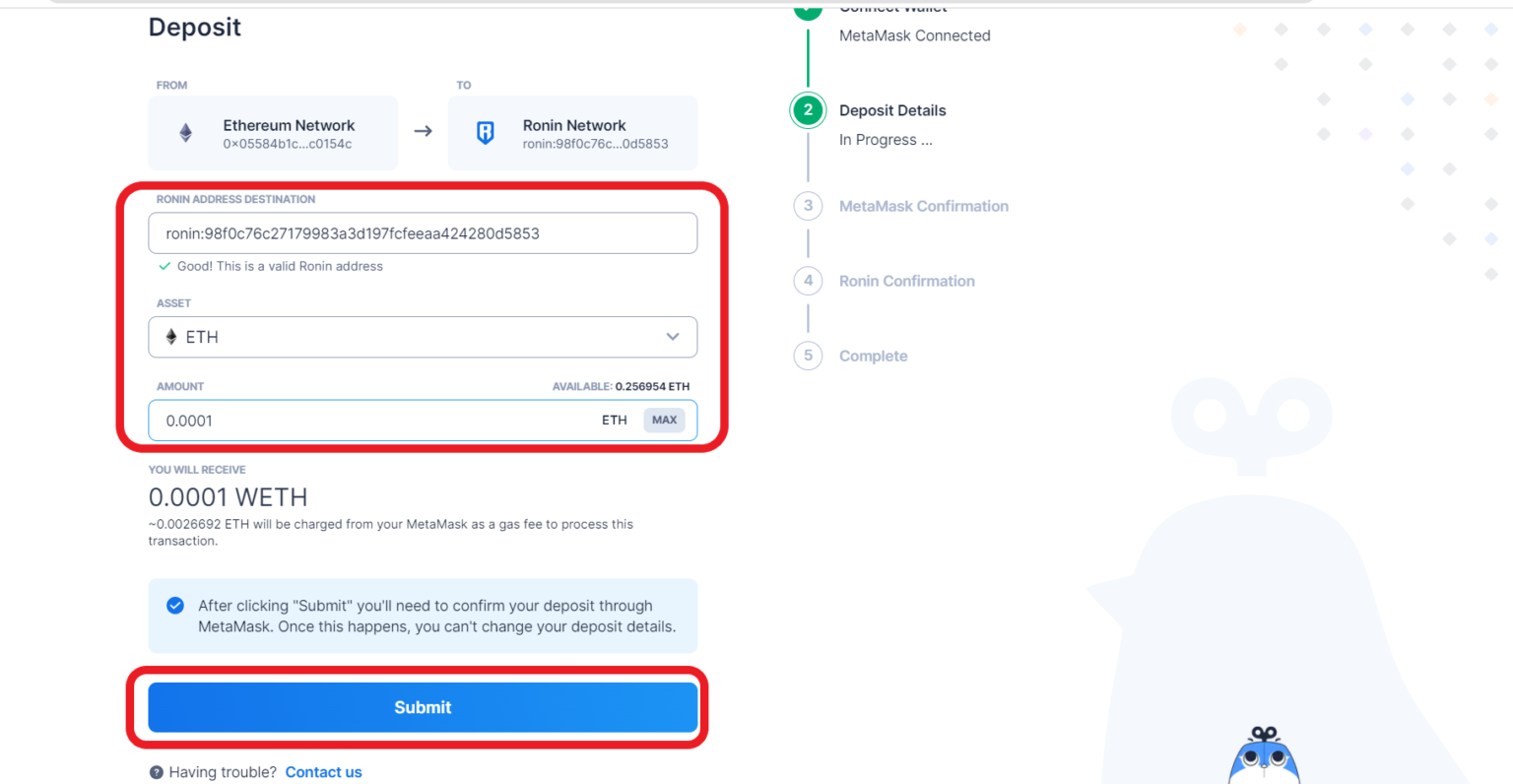 transfer eth to metamask wallet