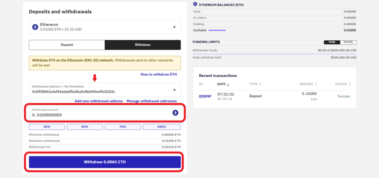 how to chekc to see if ethereum arrived in kraken account