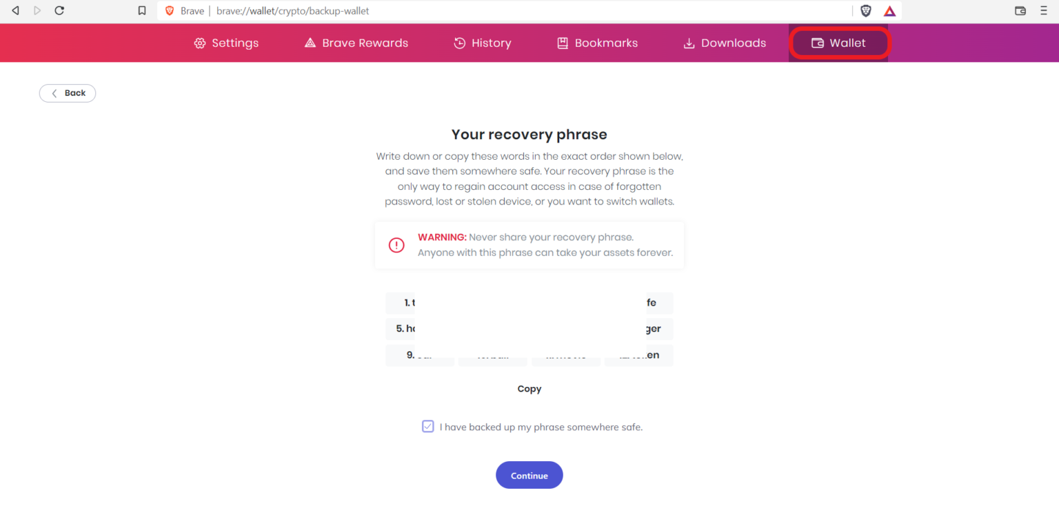 How to Find Brave Wallet Recovery Phrase - DC