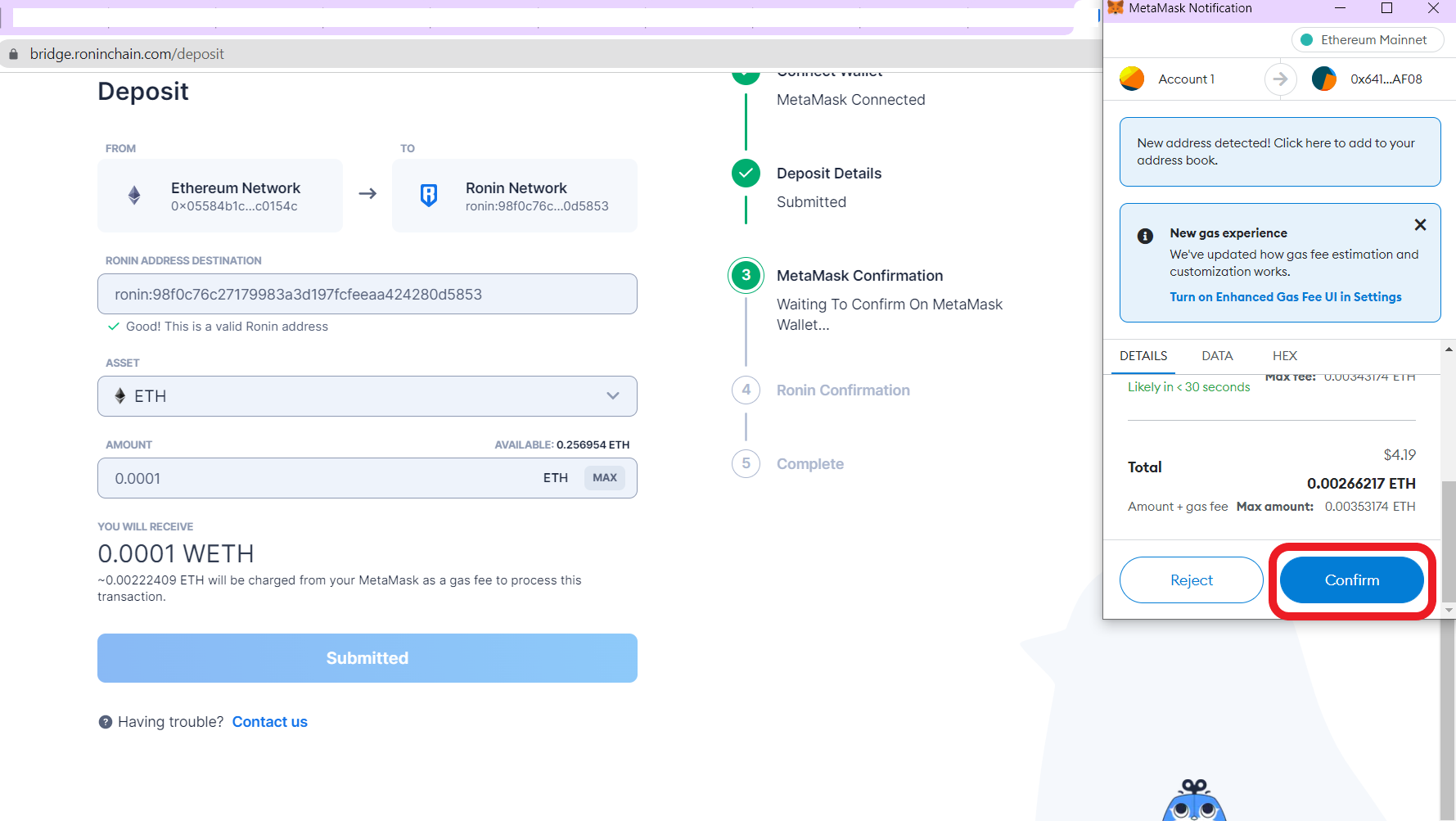 transfer eth to metamask wallet