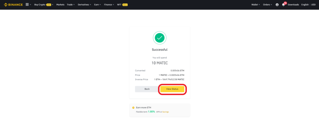 Convert Cryptocurrency from One to Another on Binance