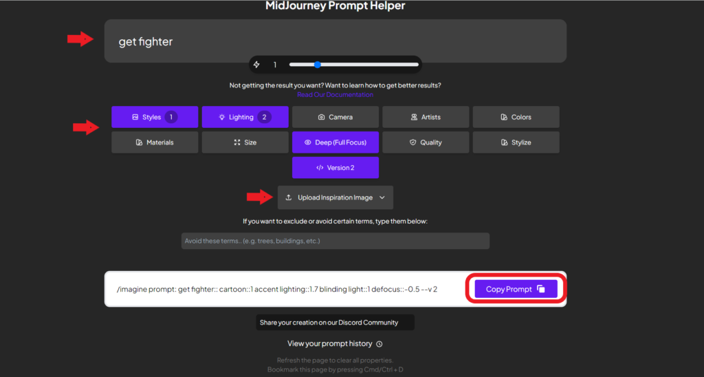 MidJourney Prompt Helper by Noonshot