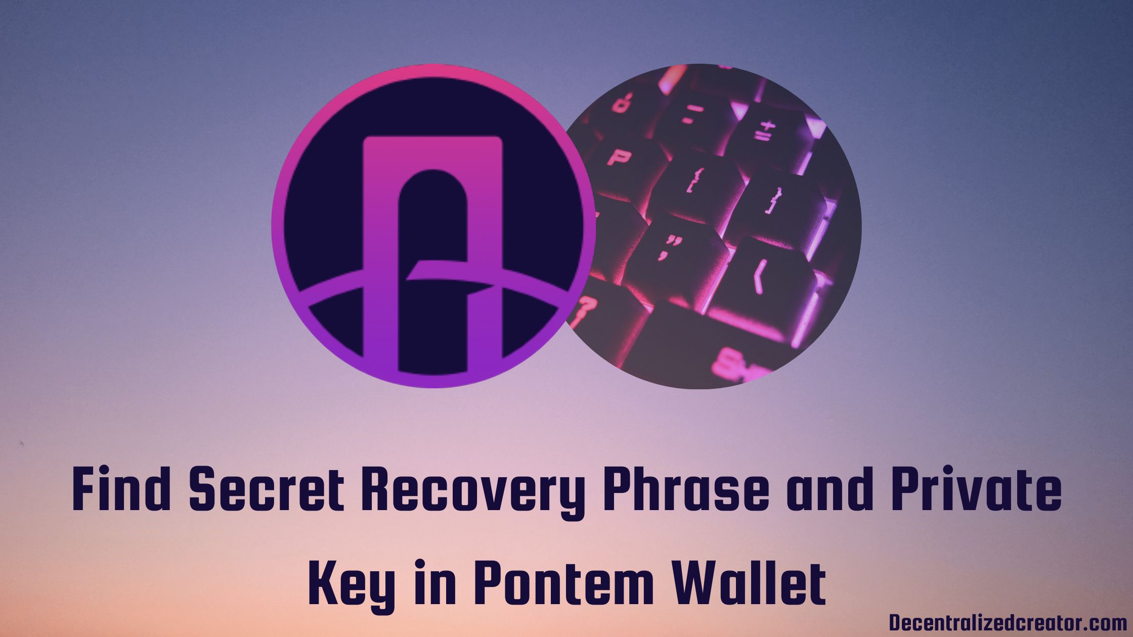 Find Secret Recovery Phrase and Private Key in Pontem Wallet