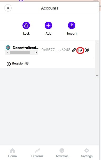 Find Secret Recovery Phrase and Private Key in Fewcha Wallet