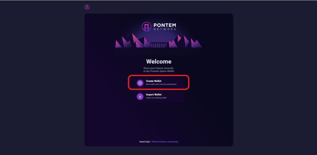 Create Pontem Wallet