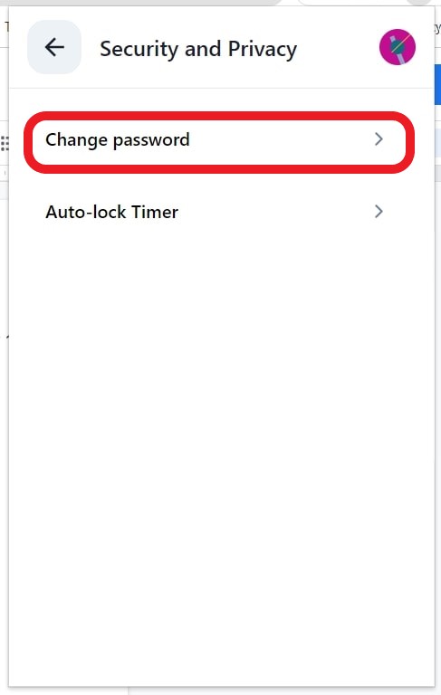 Change Petra Wallet Password