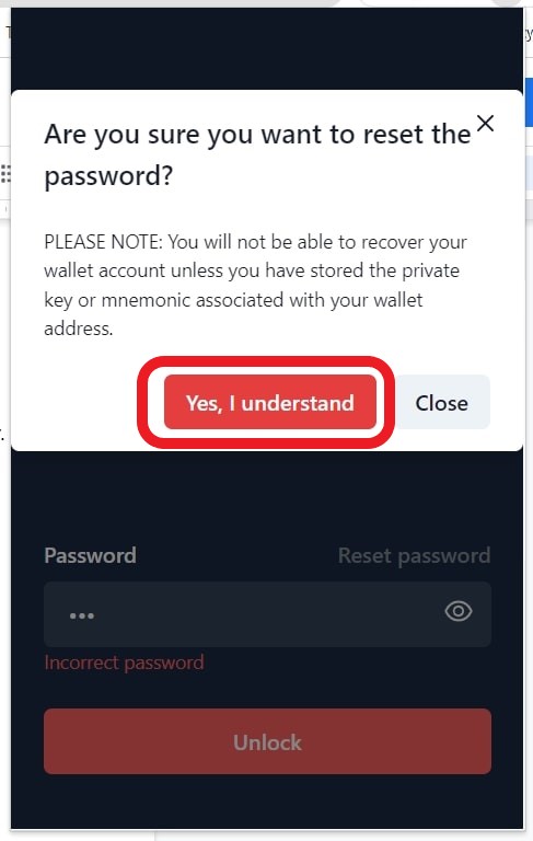 Reset password