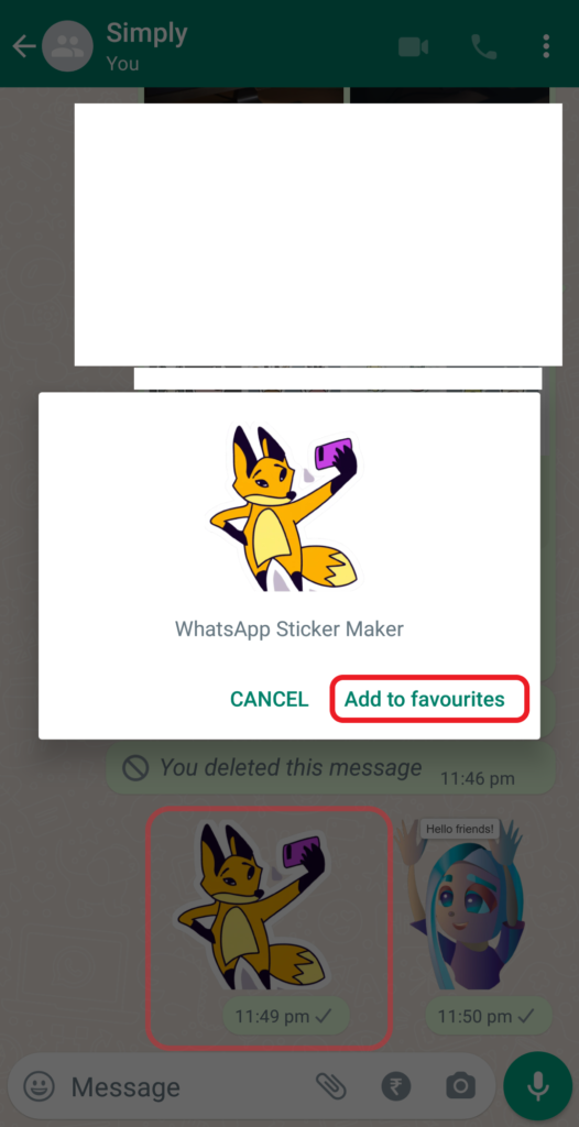 Use AI-generated stickers in WhatsApp